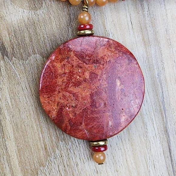 🔺️Jasper Pendant & Beaded Necklace - Picture 6 of 10